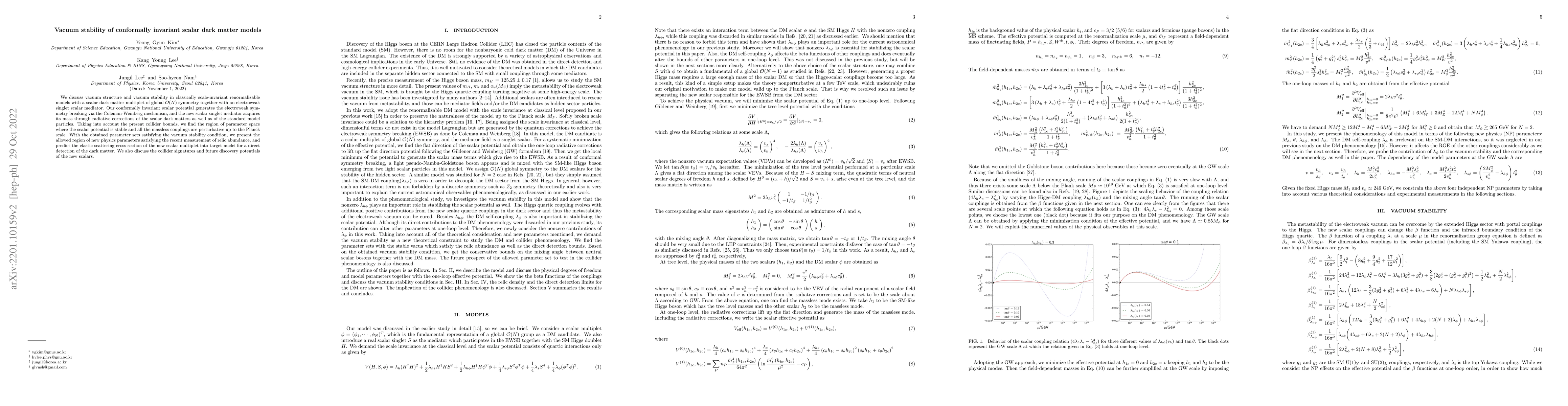 Thumbnail for Vacuum stability of conformally invariant scalar dark matter models