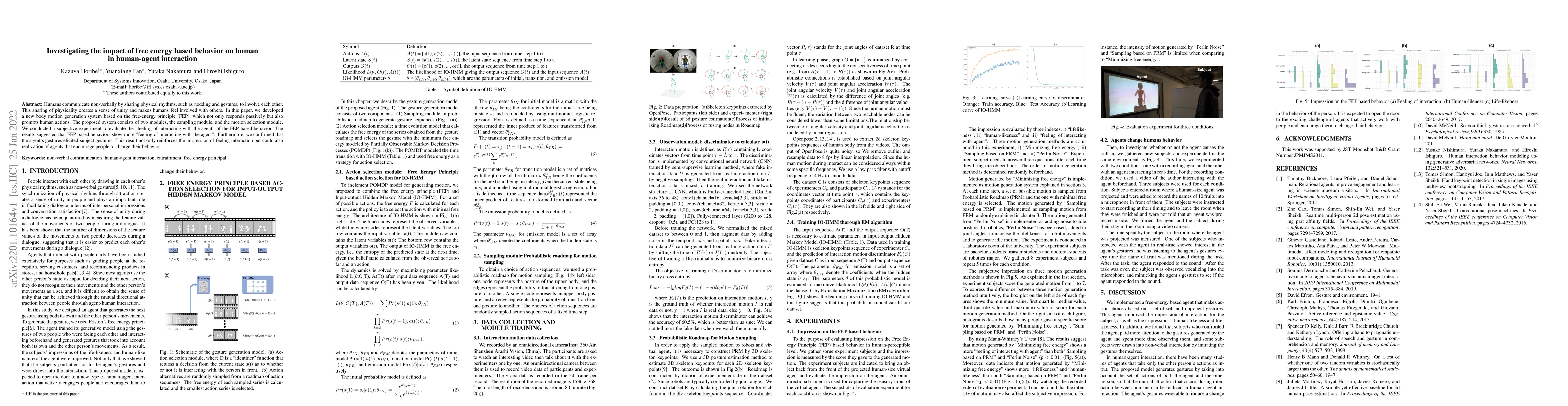 Thumbnail for Investigating the impact of free energy based behavior on human in
  human-agent interaction