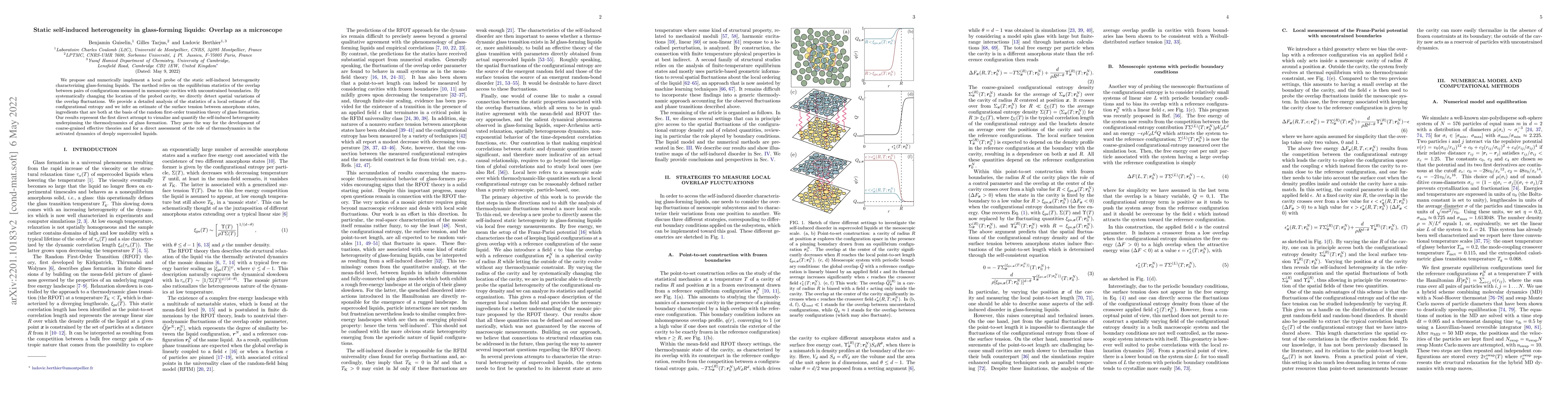 Thumbnail for Static self-induced heterogeneity in glass-forming liquids: Overlap as a
  microscope
