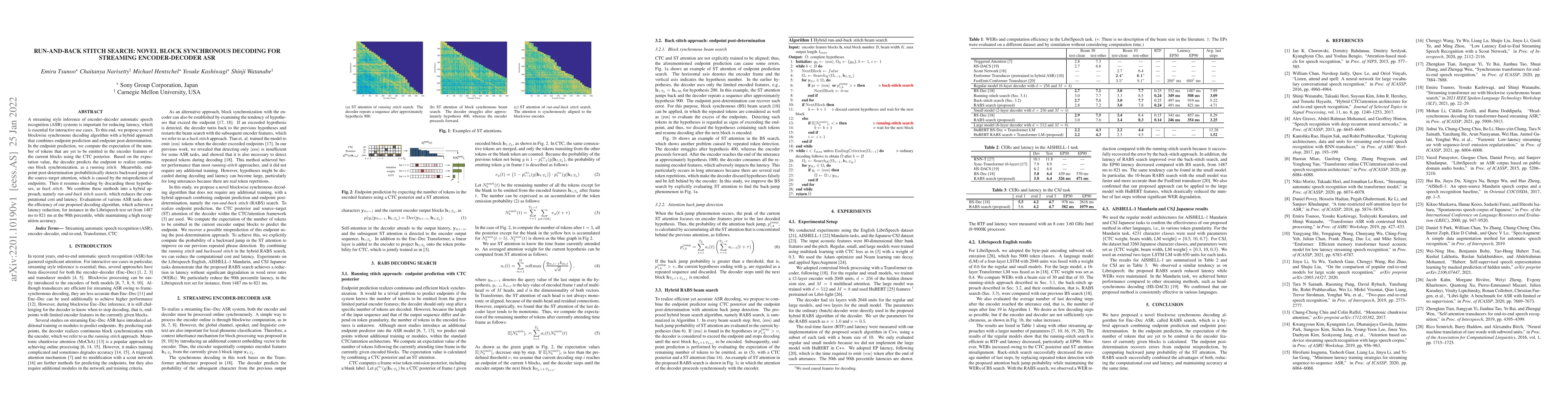 Thumbnail for Run-and-back stitch search: novel block synchronous decoding for
  streaming encoder-decoder ASR