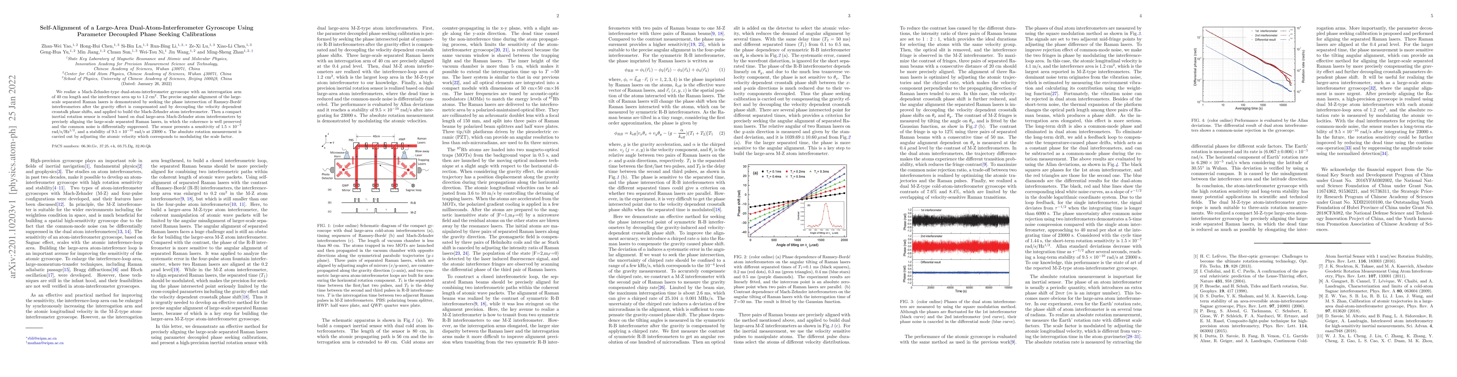 Thumbnail for Self-Alignment of a Large-Area Dual-Atom-Interferometer Gyroscope Using
  Parameter Decoupled Phase Seeking Calibrations