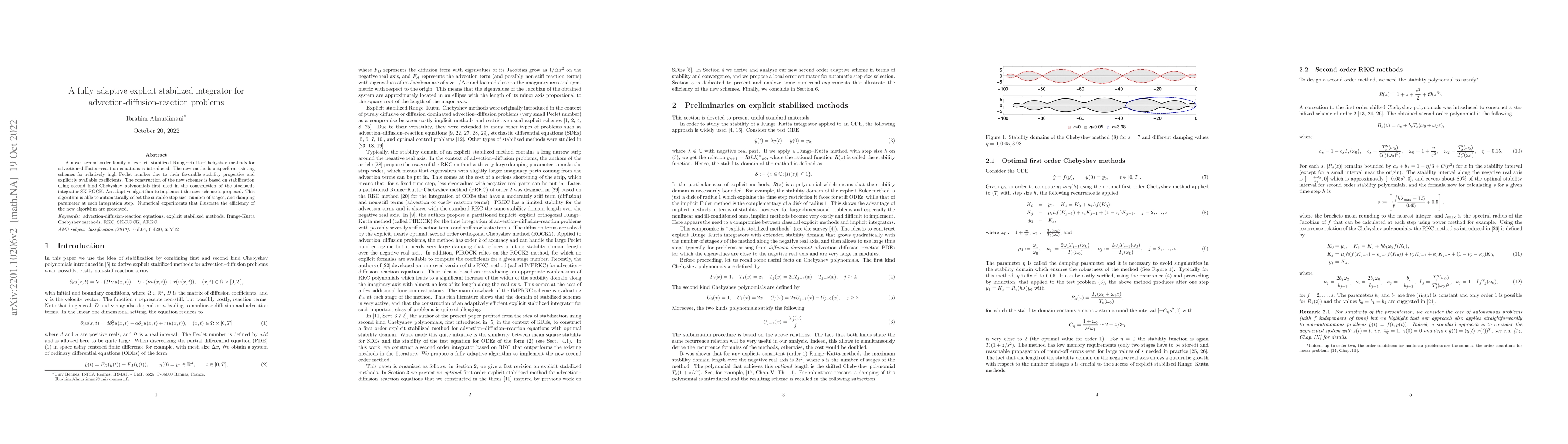 Thumbnail for A fully adaptive explicit stabilized integrator for
  advection-diffusion-reaction problems