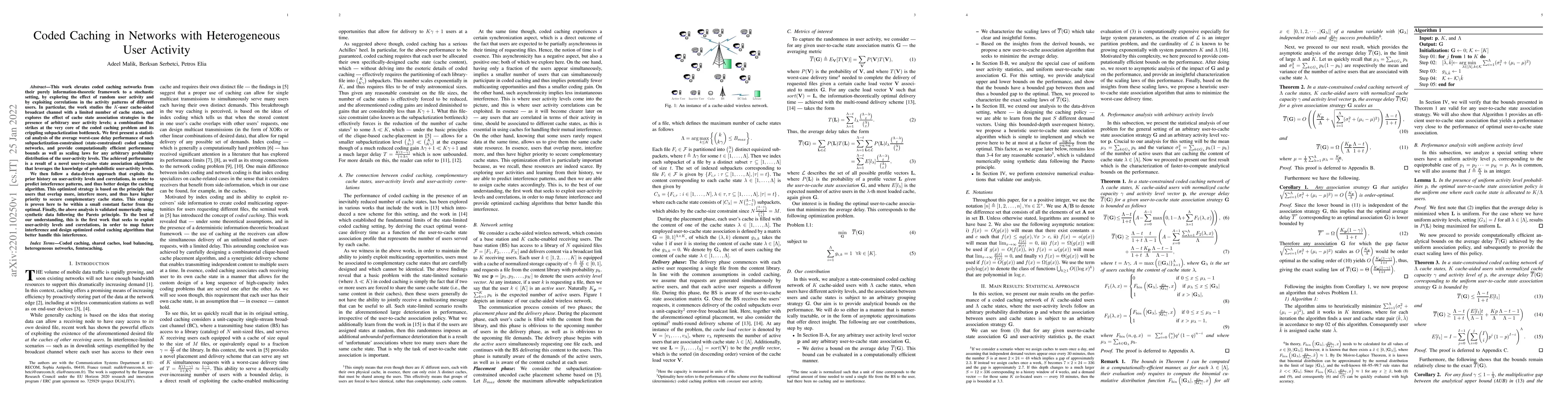 Thumbnail for Coded Caching in Networks with Heterogeneous User Activity