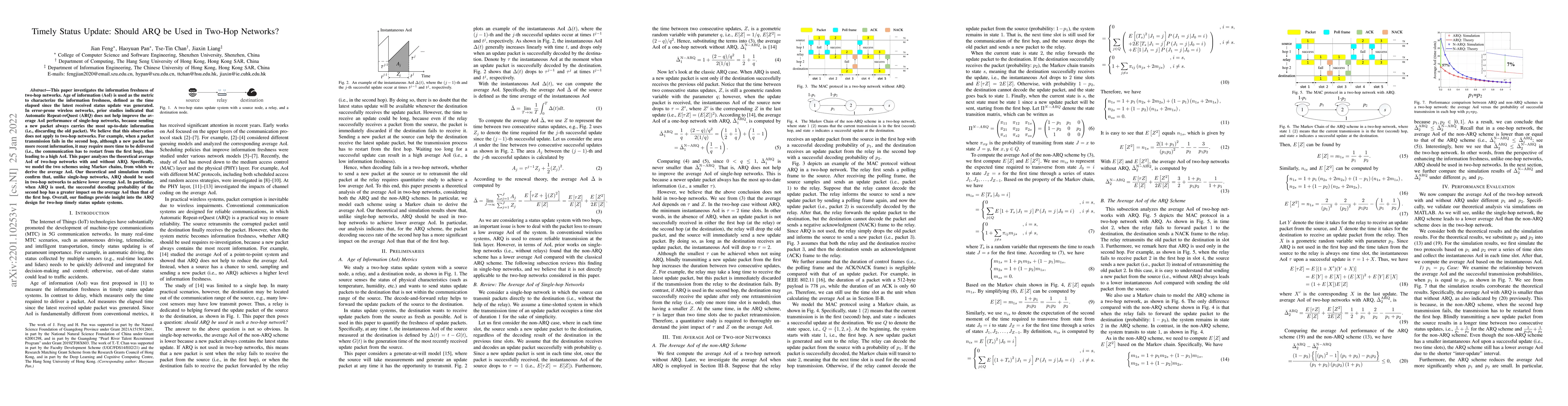 Thumbnail for Timely Status Update: Should ARQ be Used in Two-Hop Networks?
