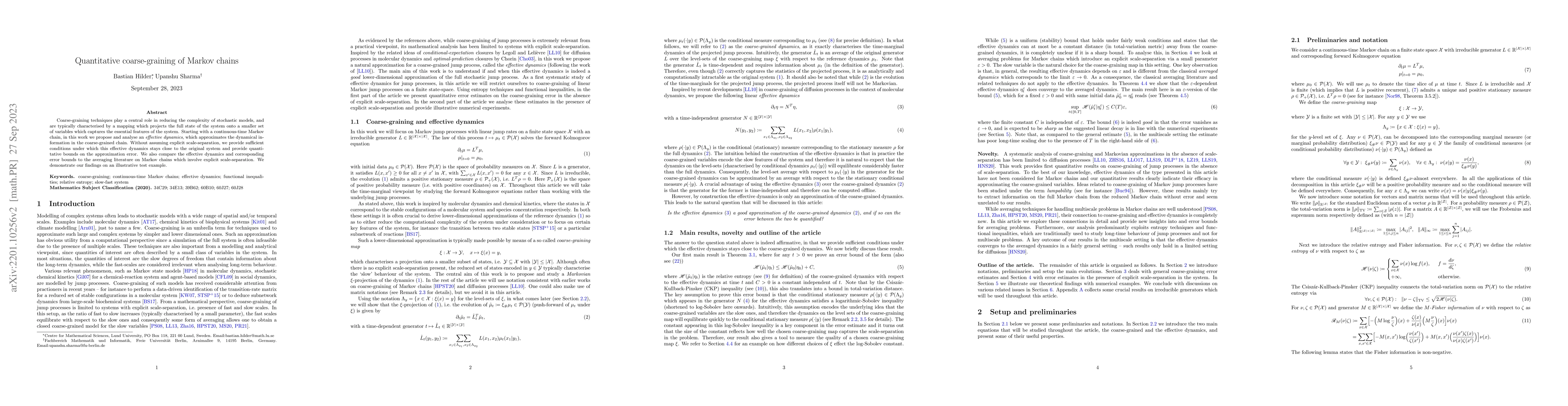 Thumbnail for Quantitative coarse-graining of Markov chains