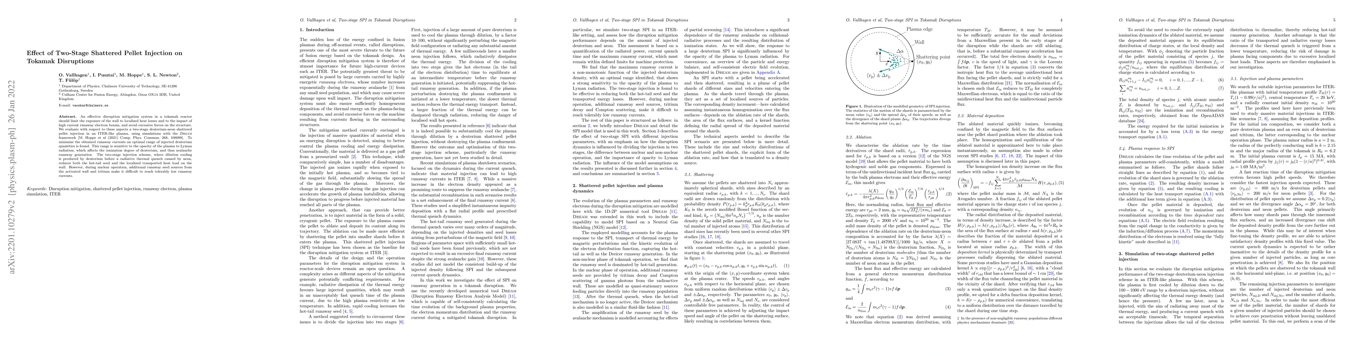 Thumbnail for Effect of Two-Stage Shattered Pellet Injection on Tokamak Disruptions