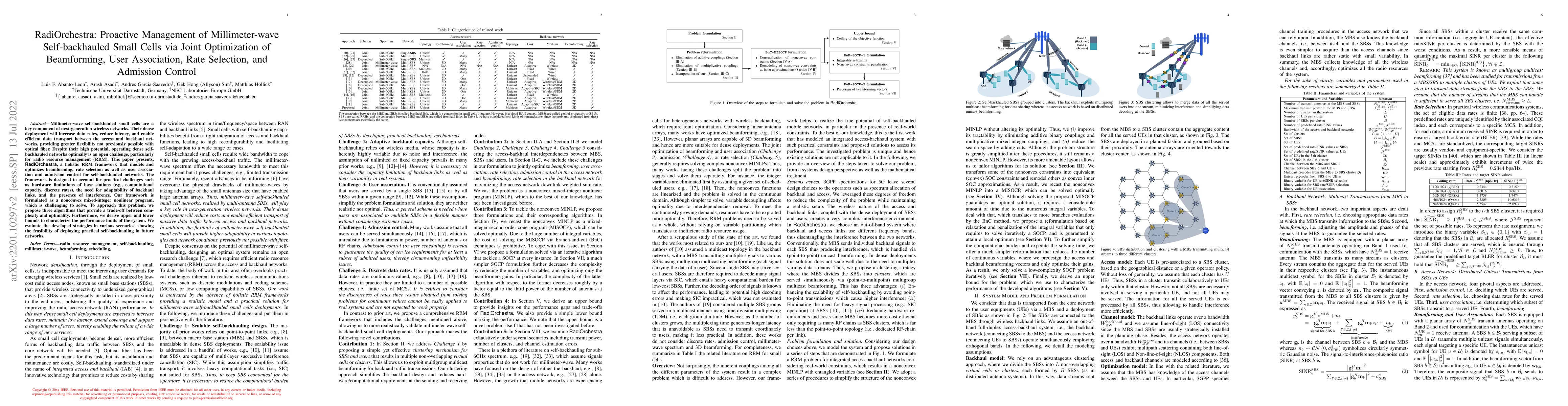 Thumbnail for RadiOrchestra: Proactive Management of Millimeter-wave Self-backhauled
  Small Cells via Joint Optimization of Beamforming, User Association, Rate
  Selection, and Admission Control