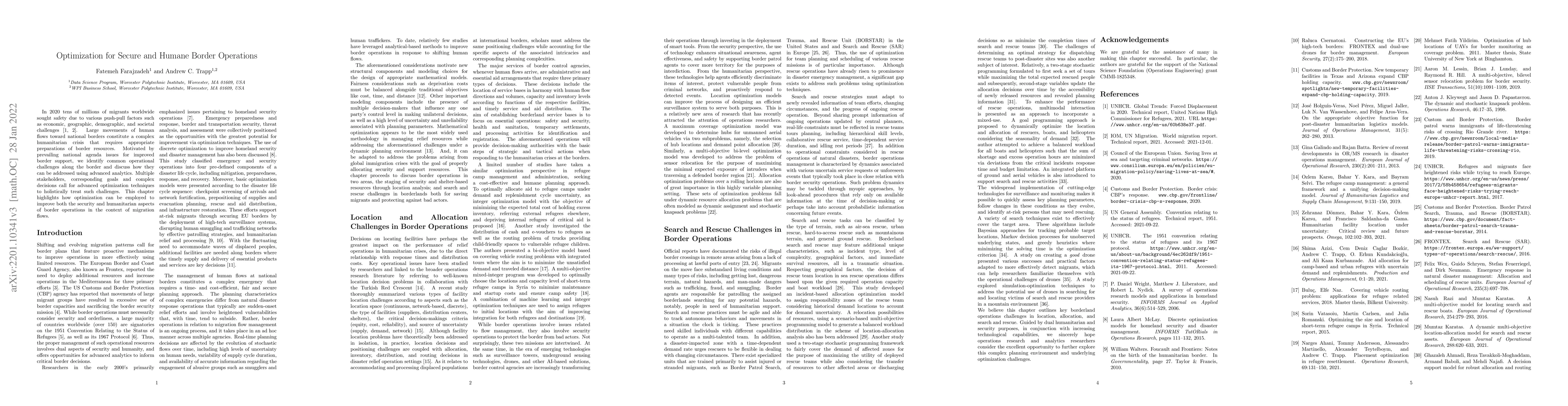 Thumbnail for Optimization for Secure and Humane Border Operations