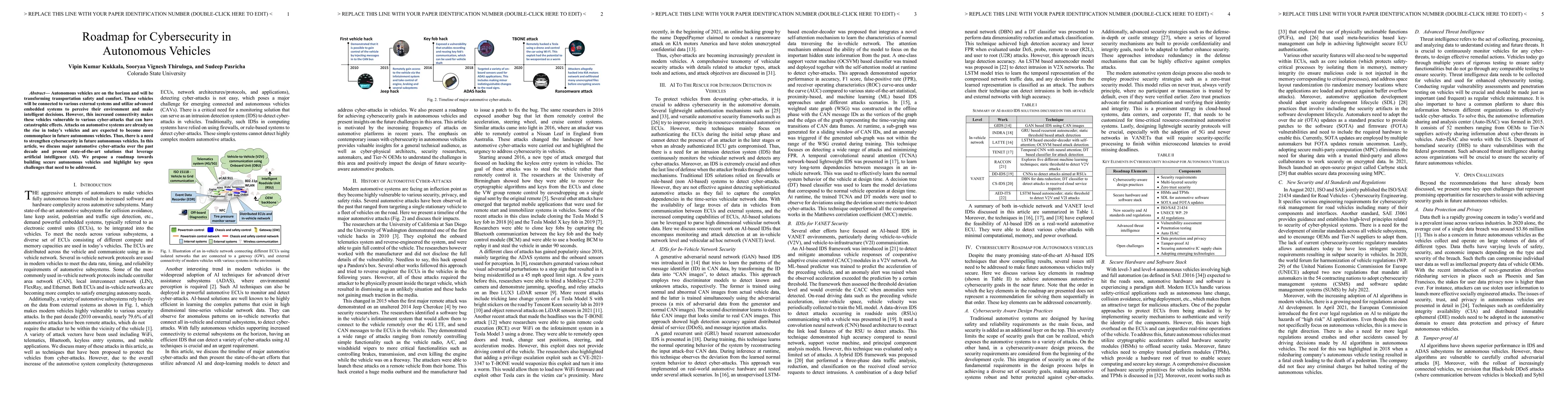 Thumbnail for Roadmap for Cybersecurity in Autonomous Vehicles