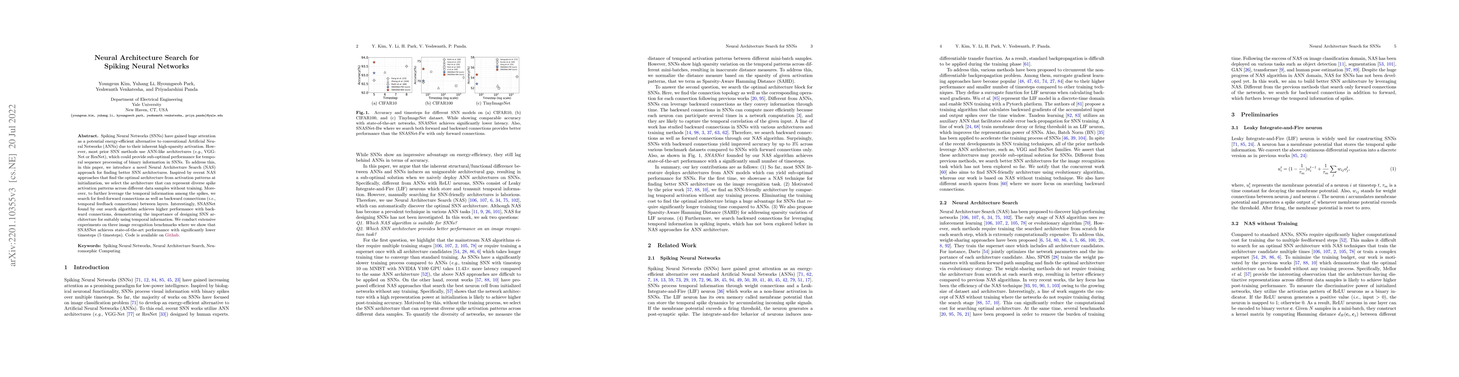 Thumbnail for Neural Architecture Search for Spiking Neural Networks