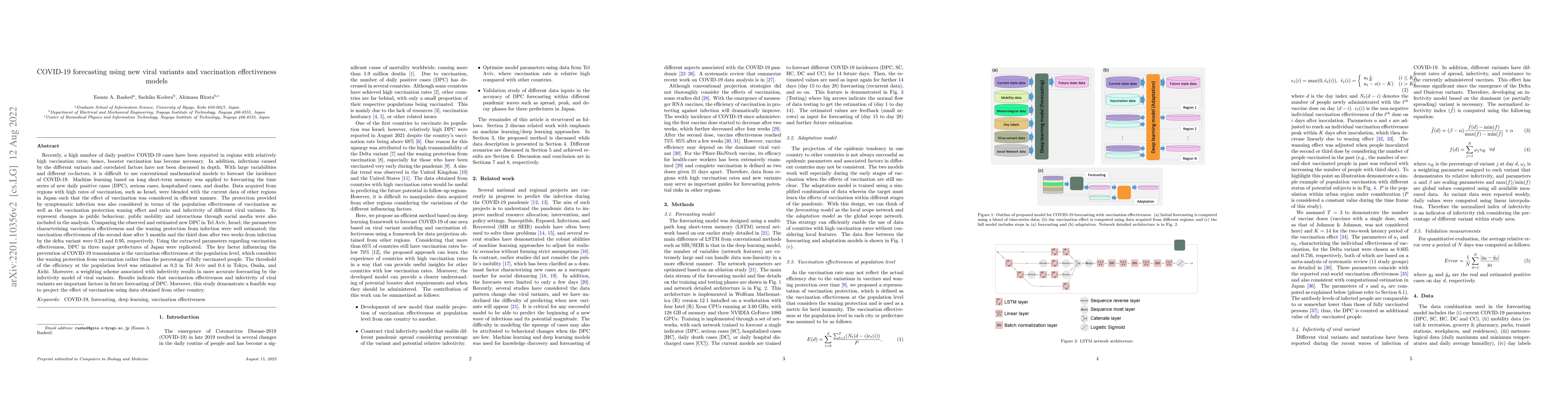 Thumbnail for COVID-19 forecasting using new viral variants and vaccination
  effectiveness models