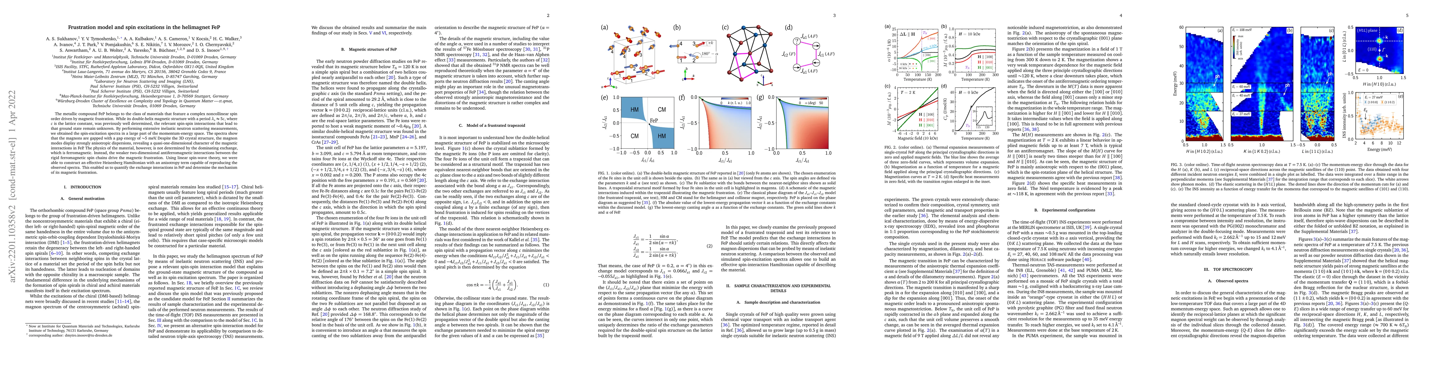 Thumbnail for Frustration model and spin excitations in the helimagnet FeP