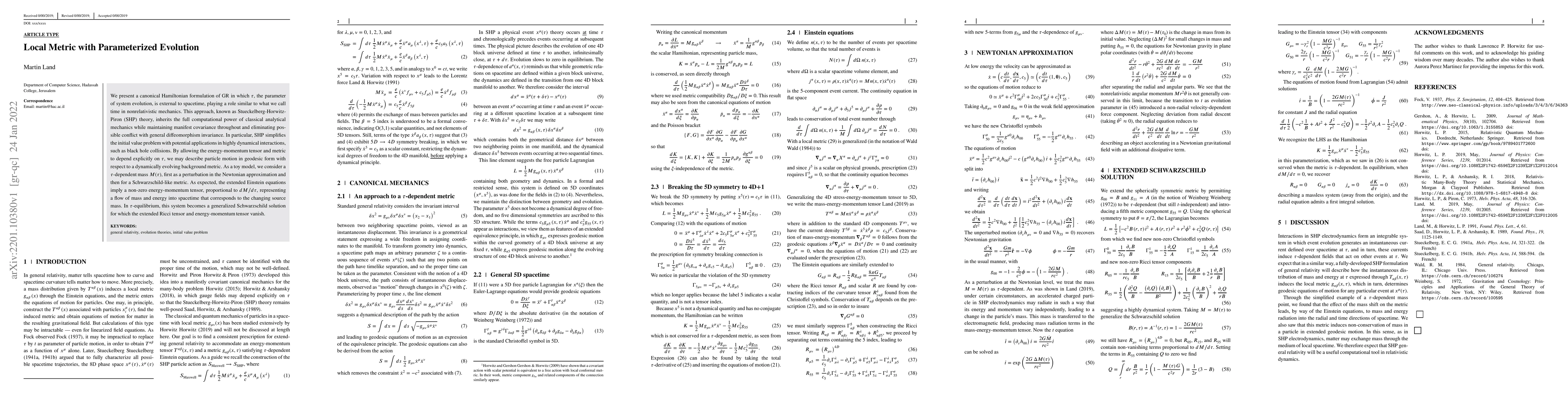 Thumbnail for Local Metric with Parameterized Evolution
