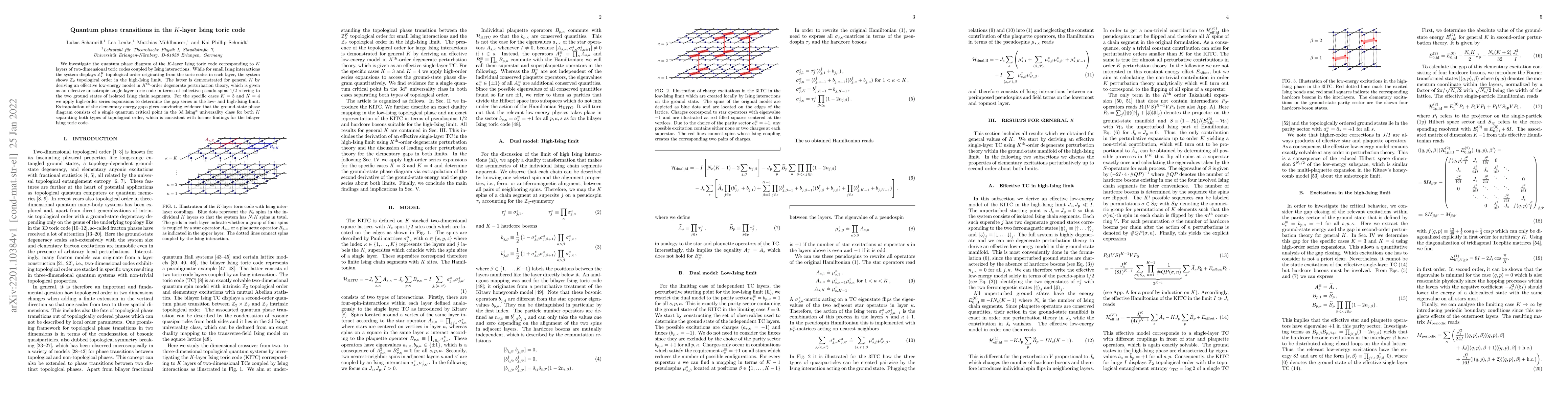 Thumbnail for Quantum phase transitions in the $K$-layer Ising toric code