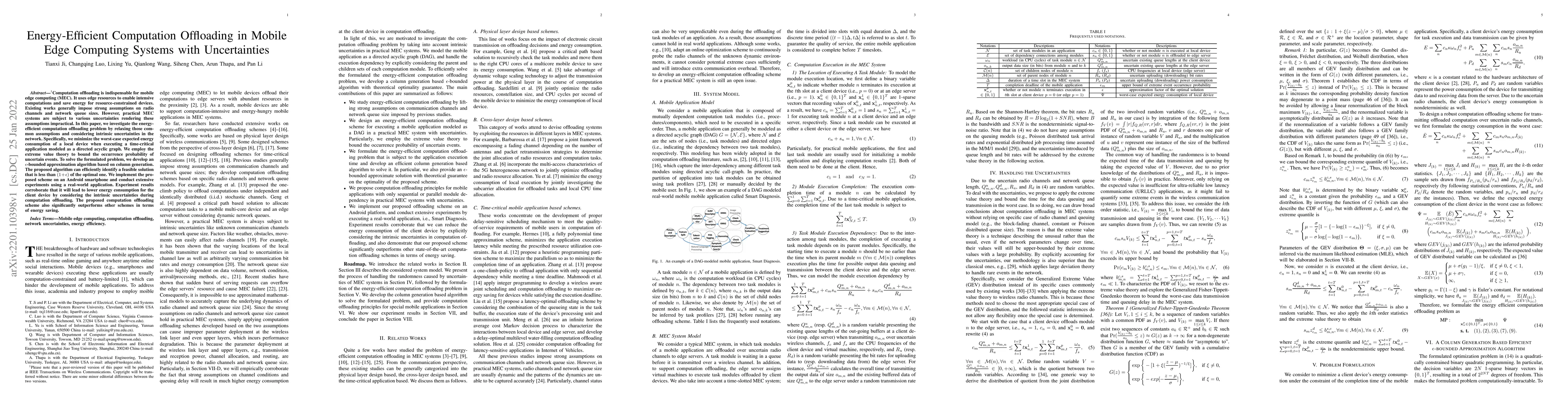 Thumbnail for Energy-Efficient Computation Offloading in MobileEdge Computing Systems
  with Uncertainties