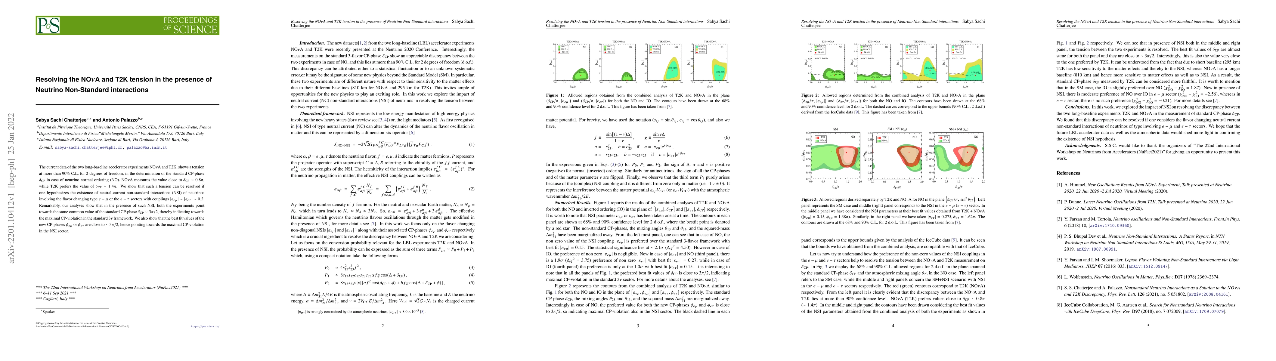 Thumbnail for Resolving the NO$\nu$A and T2K tension in the presence of Neutrino
  Non-Standard interactions