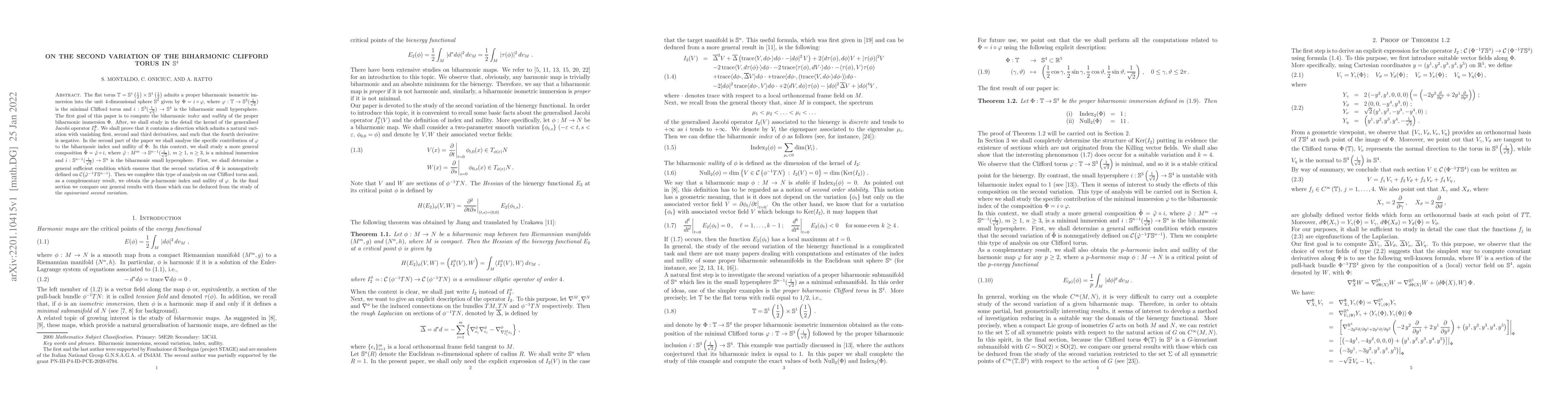 Thumbnail for On the second variation of the biharmonic Clifford torus in S^4