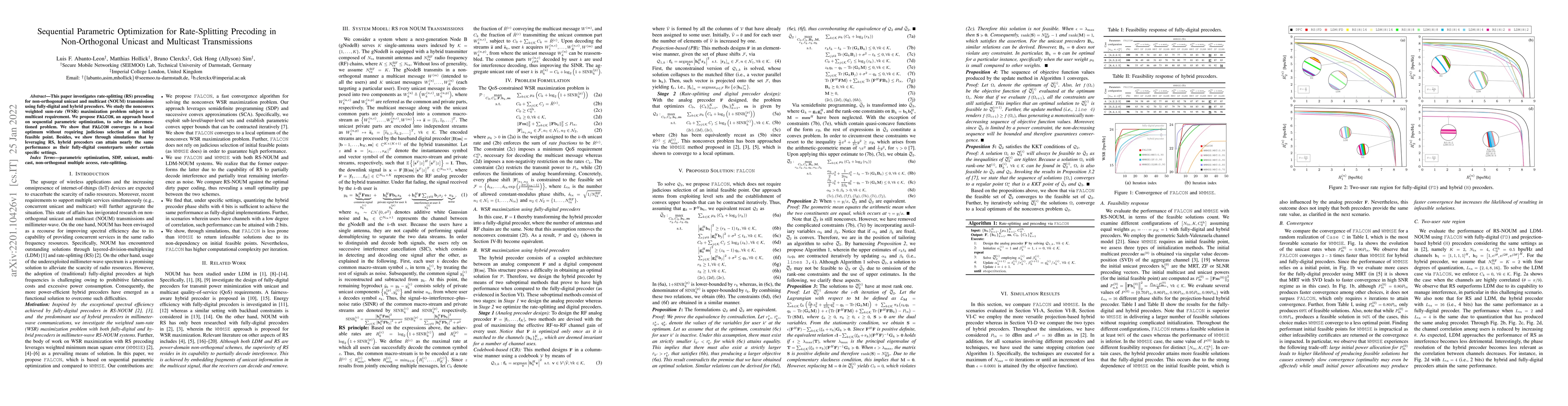 Thumbnail for Sequential Parametric Optimization for Rate-Splitting Precoding in
  Non-Orthogonal Unicast and Multicast Transmissions