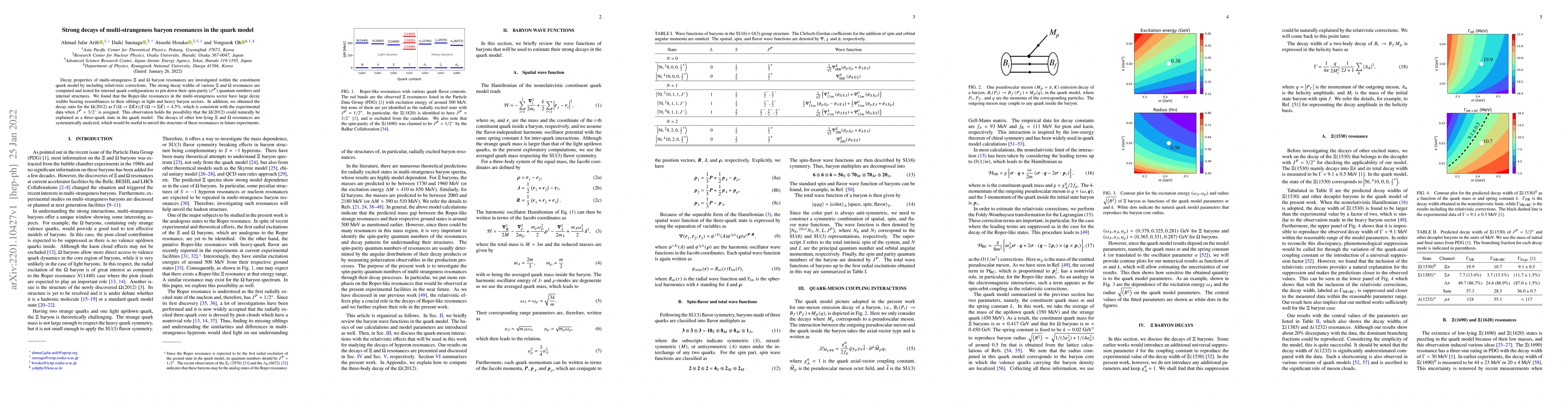Thumbnail for Strong decays of multi-strangeness baryon resonances in the quark model