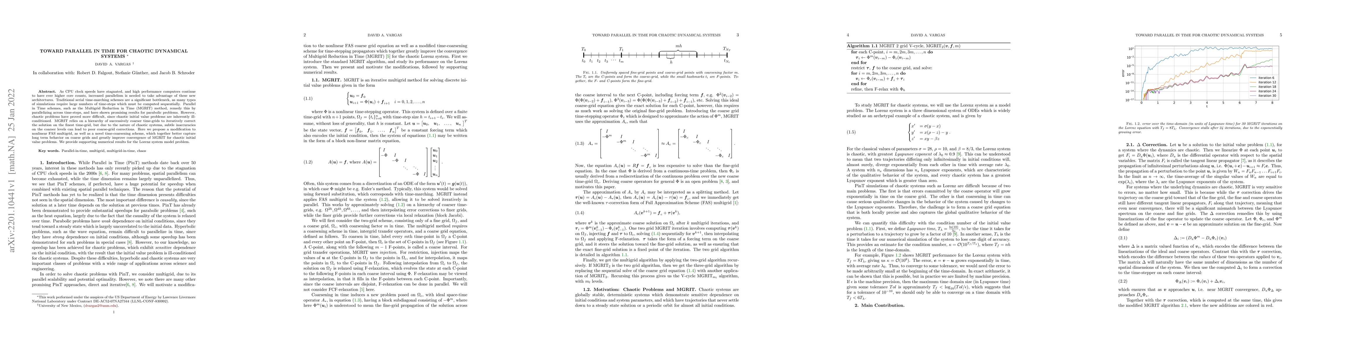 Thumbnail for Toward Parallel in Time for Chaotic Dynamical Systems