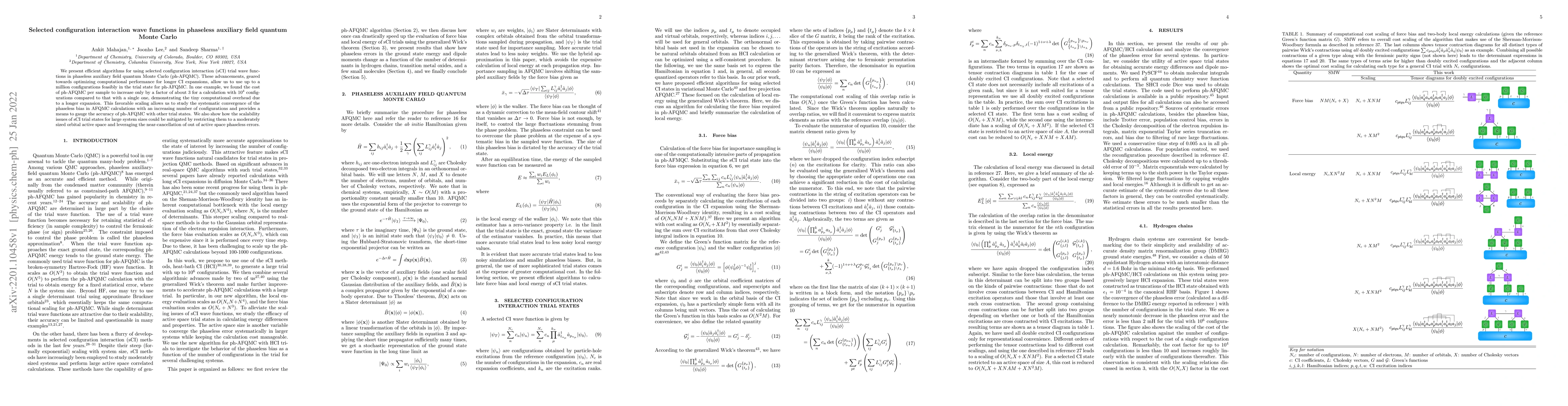 Thumbnail for Selected configuration interaction wave functions in phaseless auxiliary
  field quantum Monte Carlo