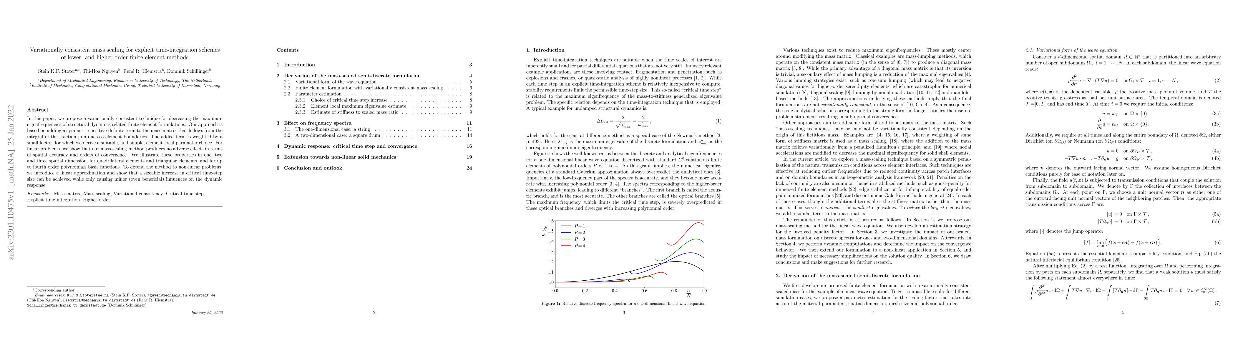 Thumbnail for Variationally consistent mass scaling for explicit time-integration
  schemes of lower- and higher-order finite element methods
