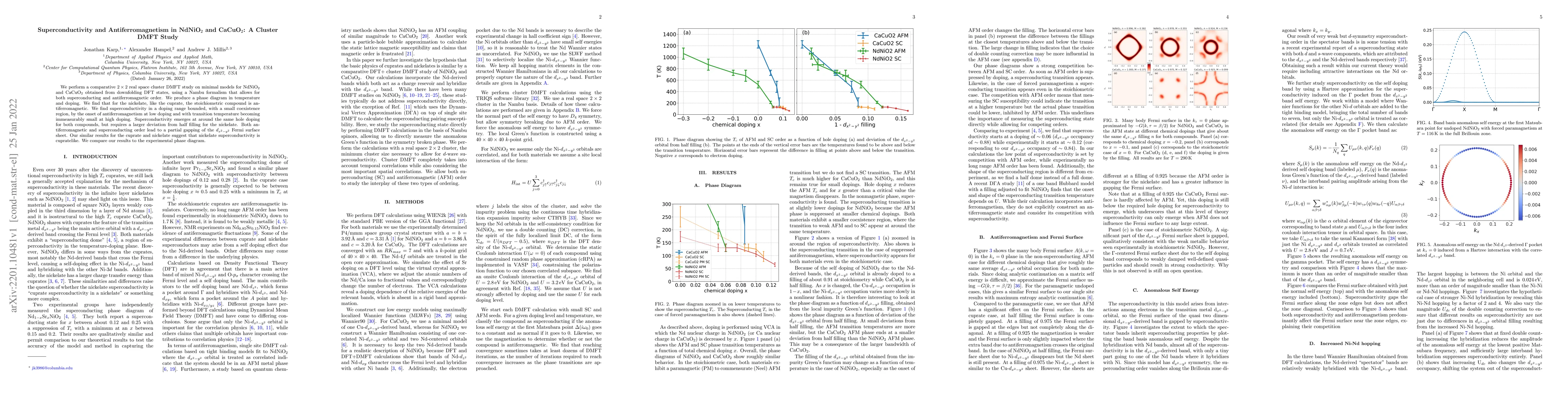 Thumbnail for Superconductivity and Antiferromagnetism in NdNiO$_2$ and CaCuO$_2$: A
  Cluster DMFT Study