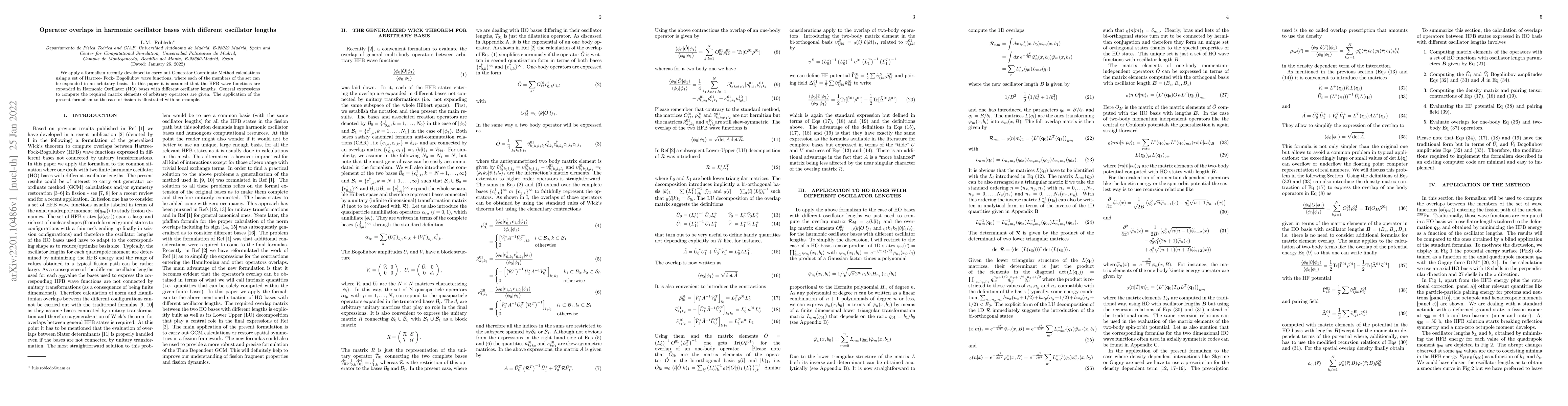Thumbnail for Operator overlaps in harmonic oscillator bases with different oscillator
  lengths