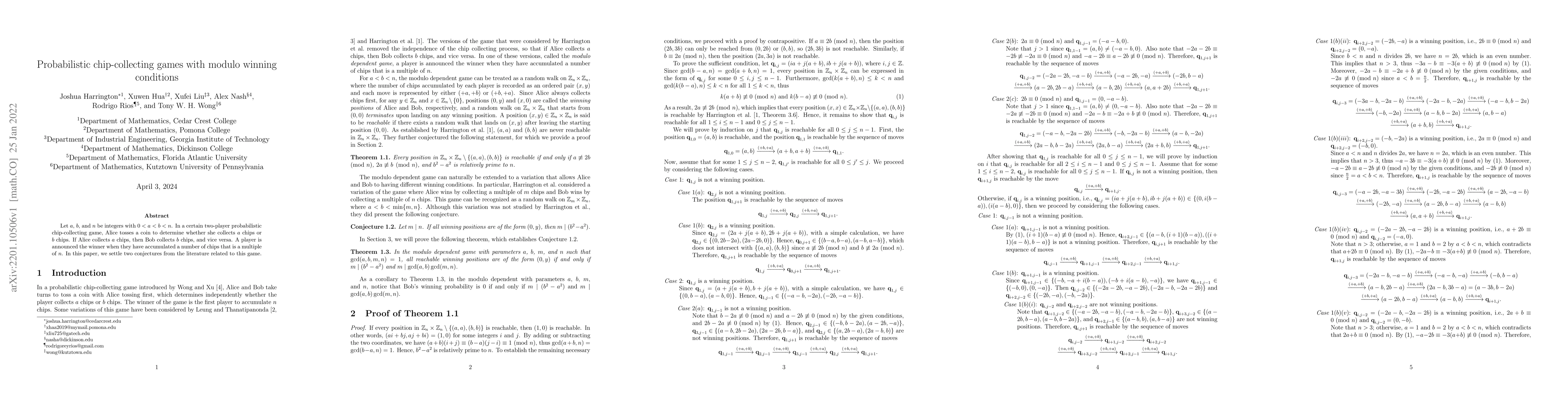 Thumbnail for Probabilistic chip-collecting games with modulo winning conditions