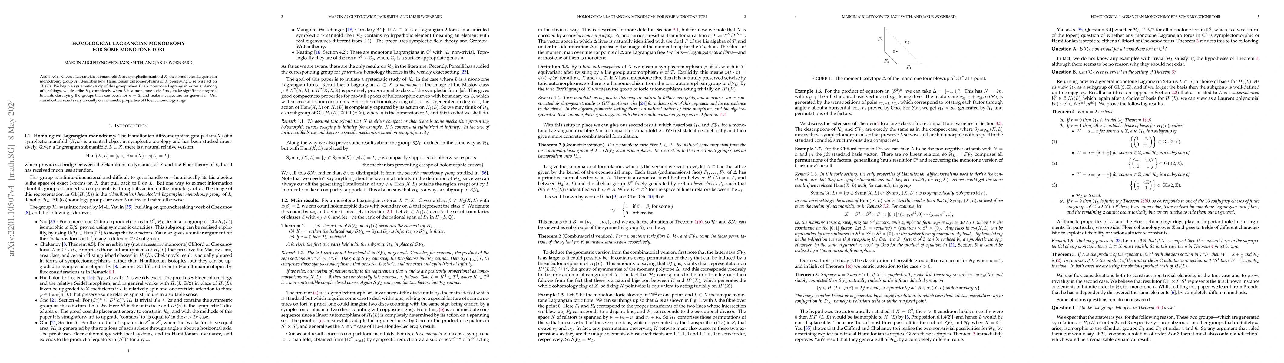 Thumbnail for Homological Lagrangian monodromy for some monotone tori