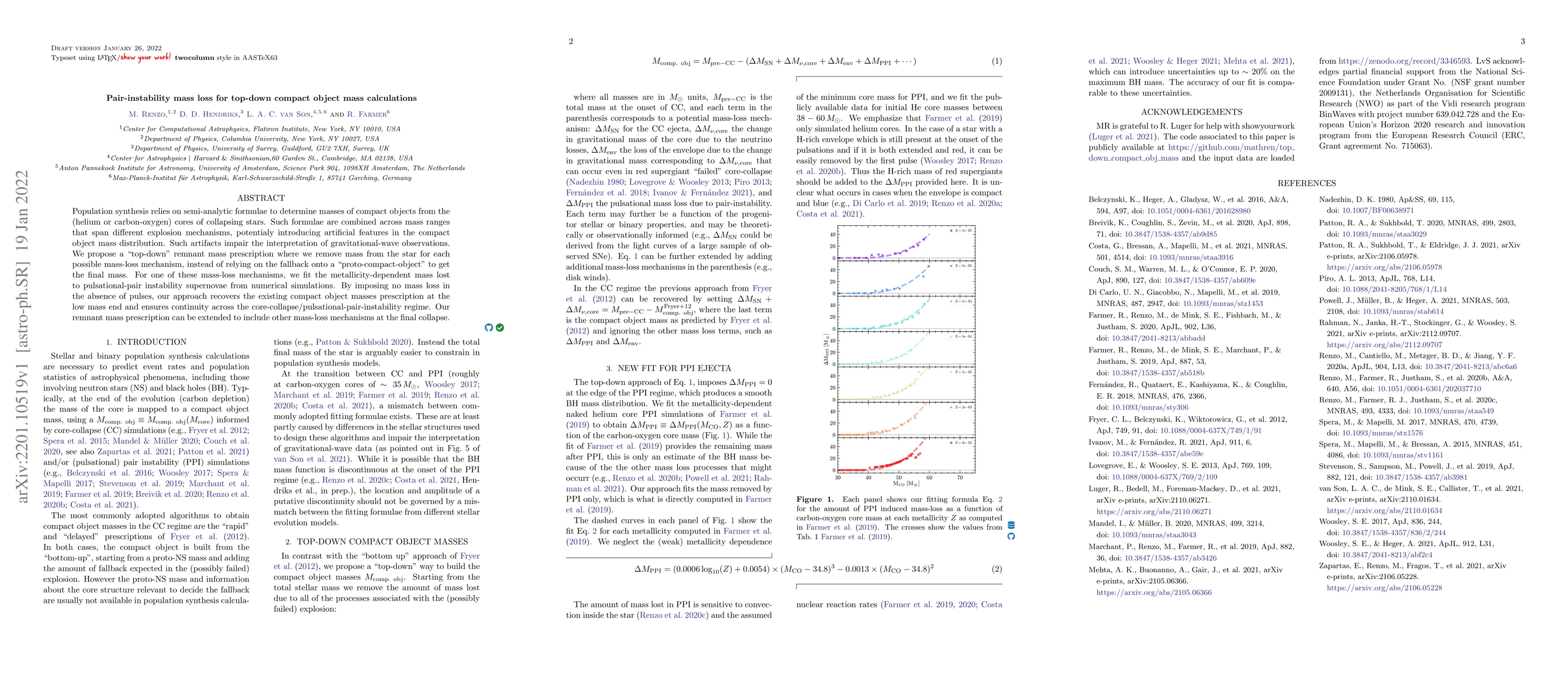 Thumbnail for Pair-instability mass loss for top-down compact object mass calculations