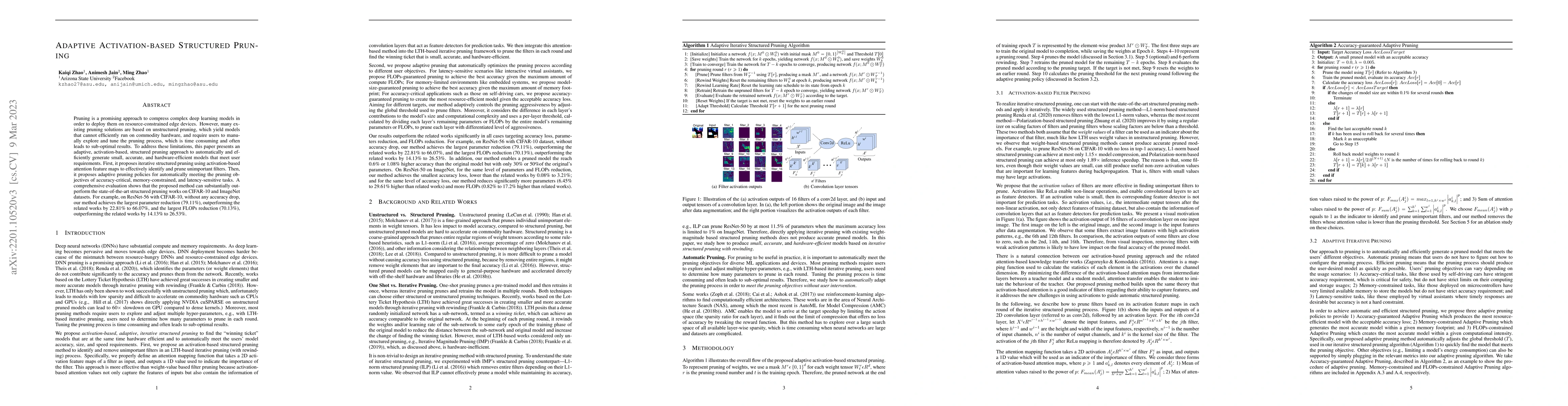Thumbnail for Adaptive Activation-based Structured Pruning