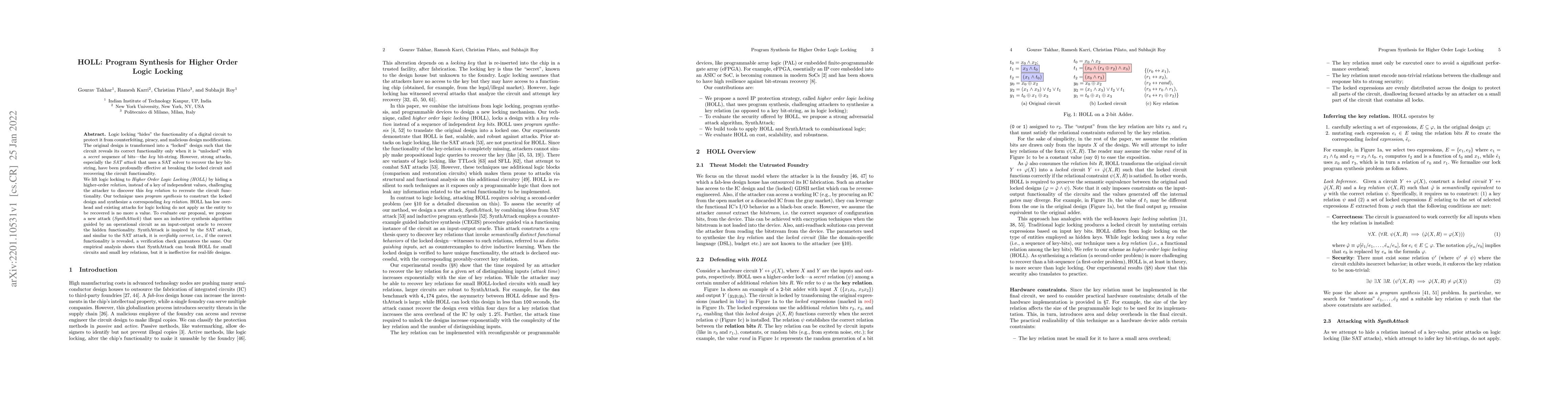 Thumbnail for HOLL: Program Synthesis for Higher OrderLogic Locking