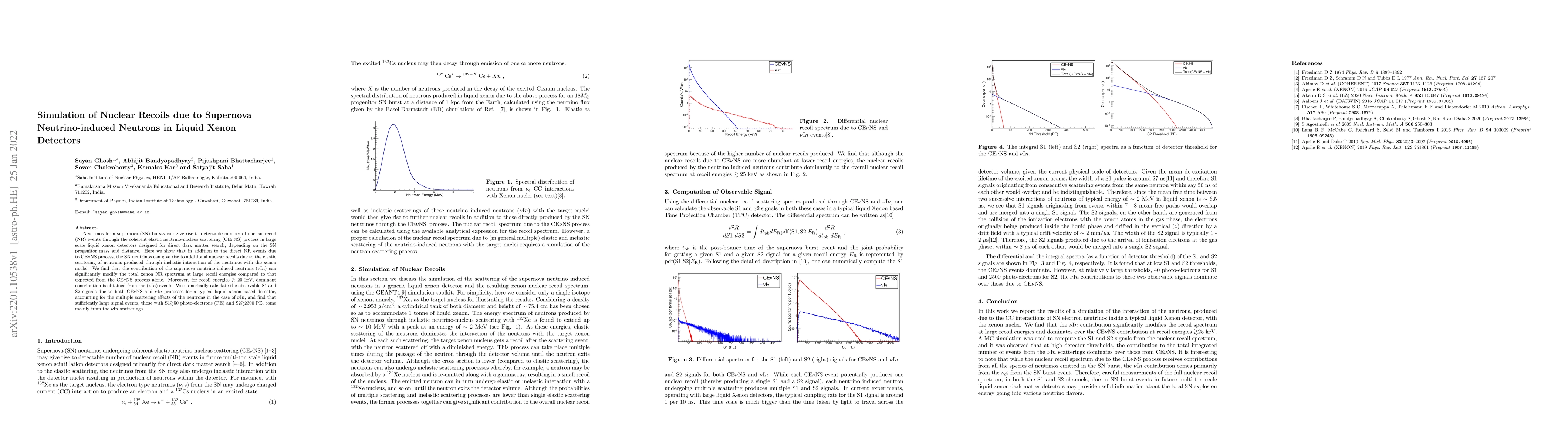 Thumbnail for Simulation of Nuclear Recoils due to Supernova Neutrino-induced Neutrons
  in Liquid Xenon Detectors