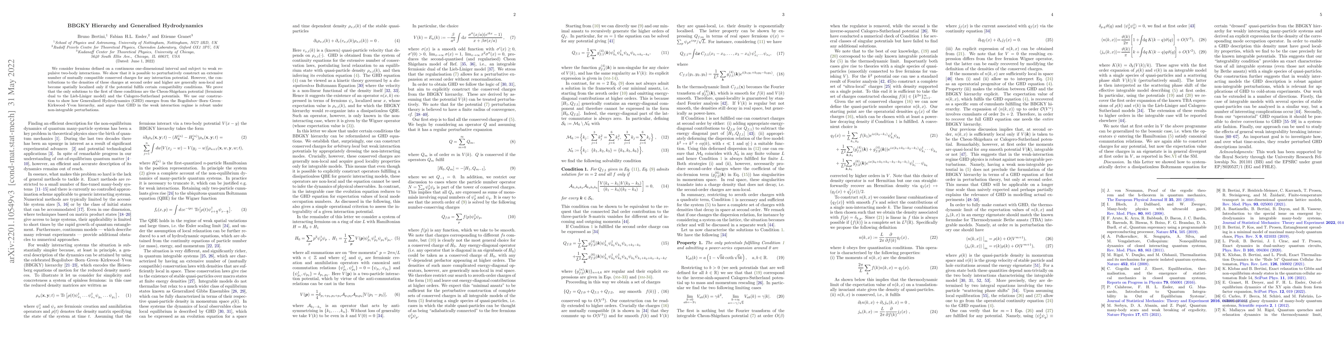 Thumbnail for BBGKY Hierarchy and Generalised Hydrodynamics