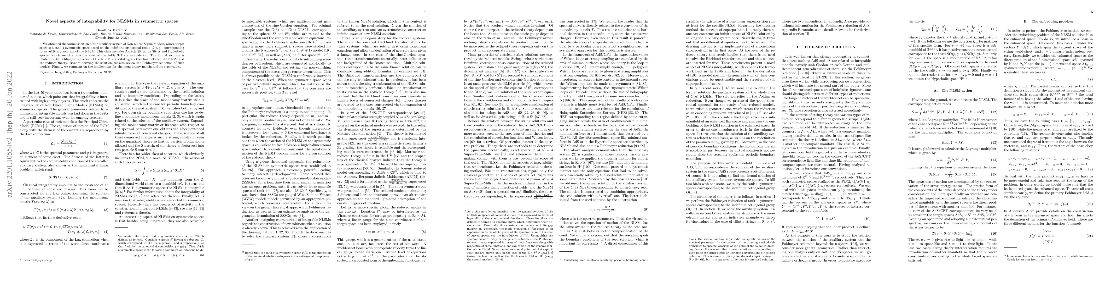 Thumbnail for Novel aspects of integrability for NLSMs in symmetric spaces