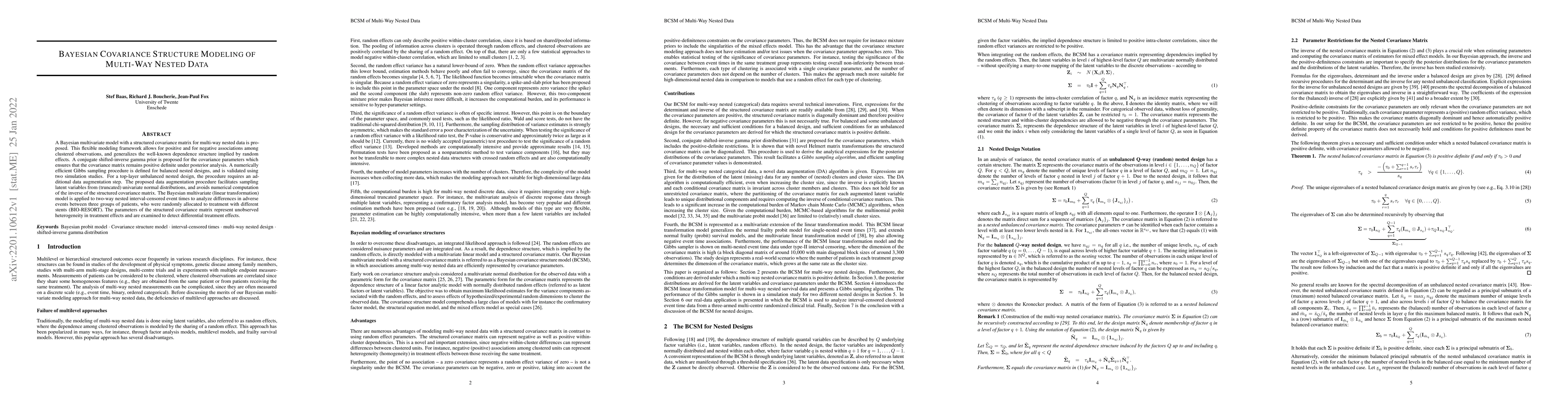 Thumbnail for Bayesian Covariance Structure Modeling of Multi-Way Nested Data