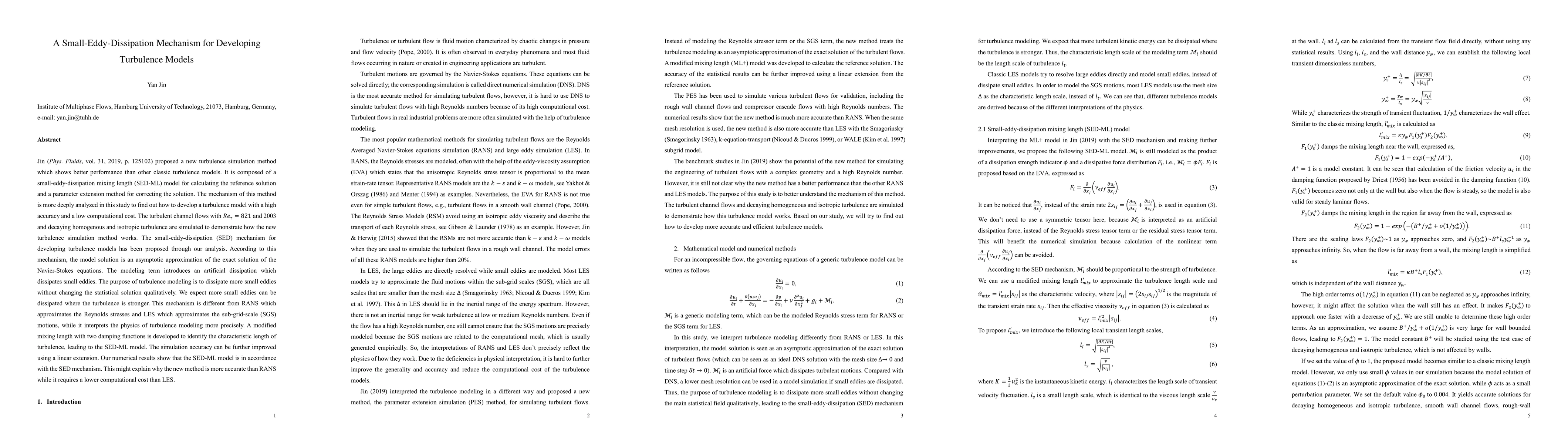 Thumbnail for A Small-Eddy-Dissipation Mechanism for Developing Turbulence Models