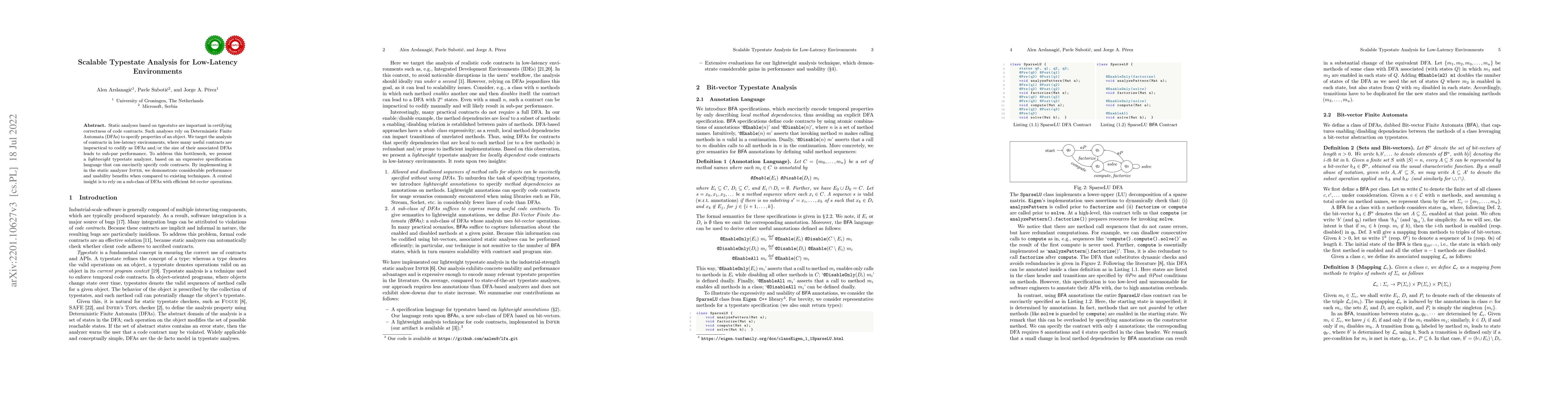 Thumbnail for Scalable Typestate Analysis for Low-Latency Environments