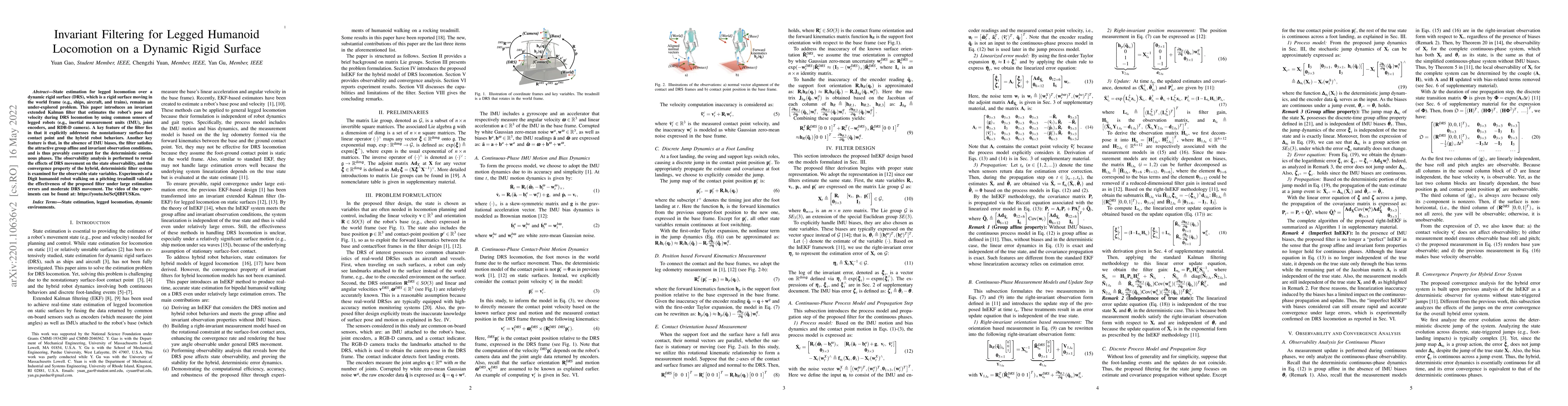 Thumbnail for Invariant Filtering for Legged Humanoid Locomotion on Dynamic Rigid
  Surfaces