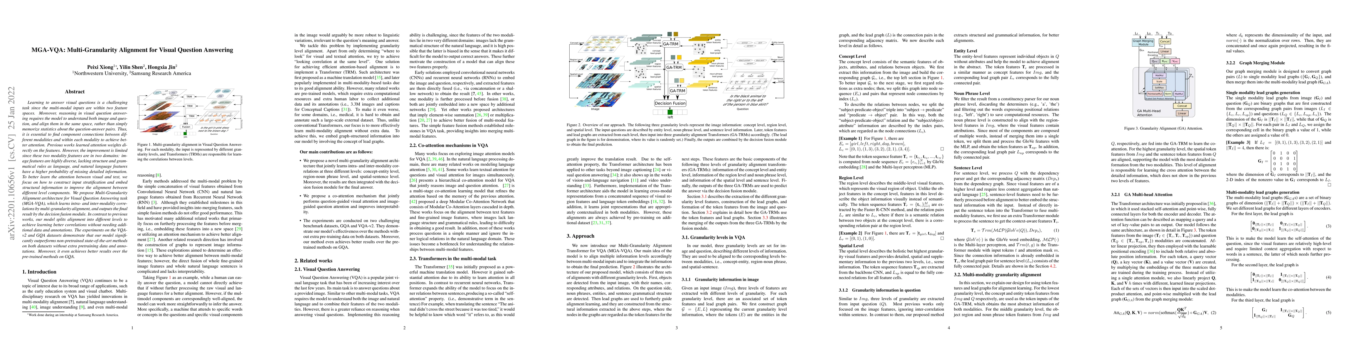 Thumbnail for MGA-VQA: Multi-Granularity Alignment for Visual Question Answering
