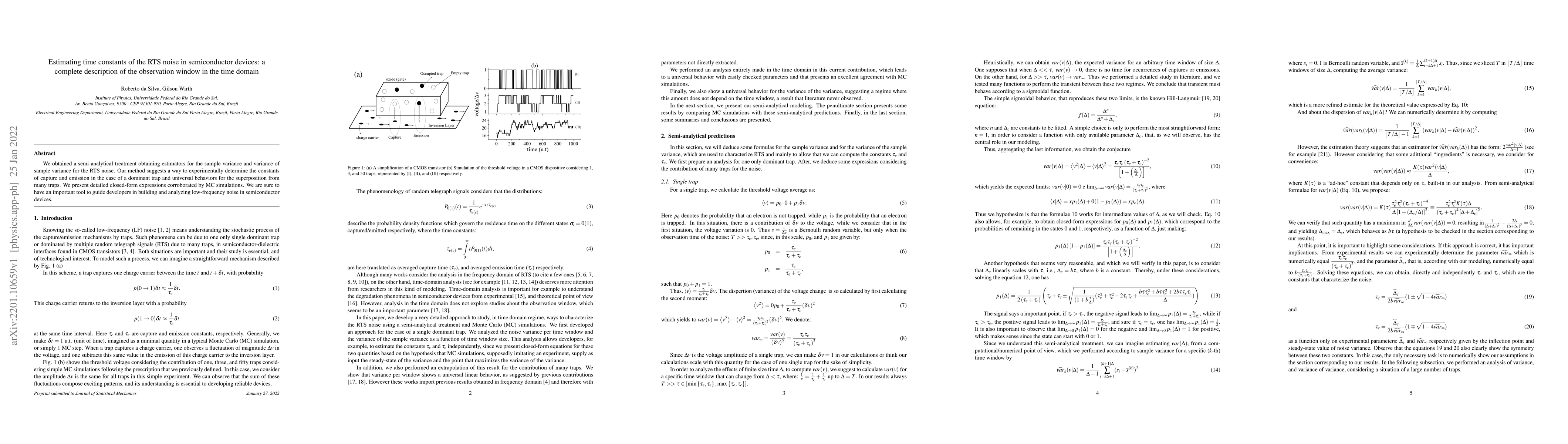 Thumbnail for Estimating time constants of the RTS noise in semiconductor devices: a
  complete description of the observation window in the time domain