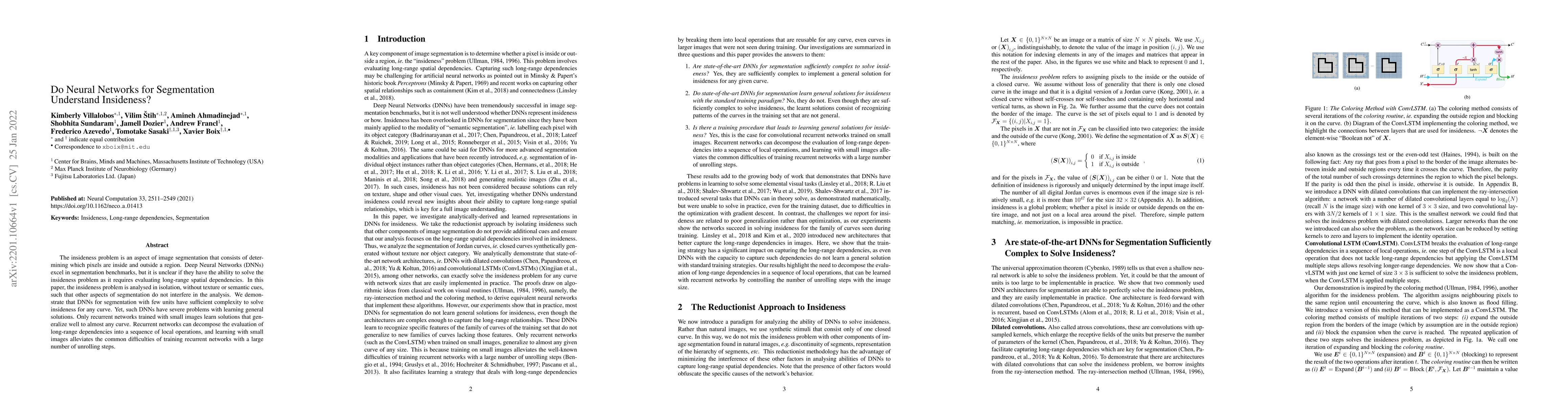 Thumbnail for Do Neural Networks for Segmentation Understand Insideness?