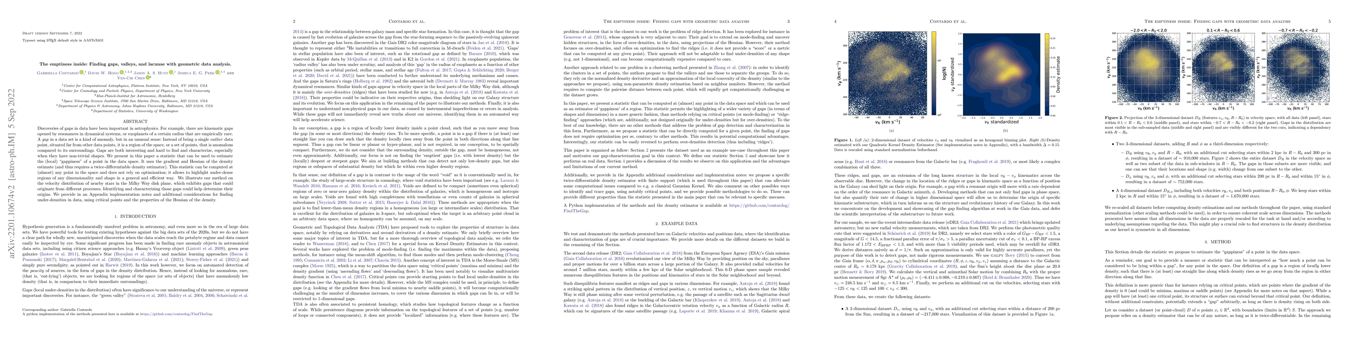 Thumbnail for The emptiness inside: Finding gaps, valleys, and lacunae with geometric
  data analysis