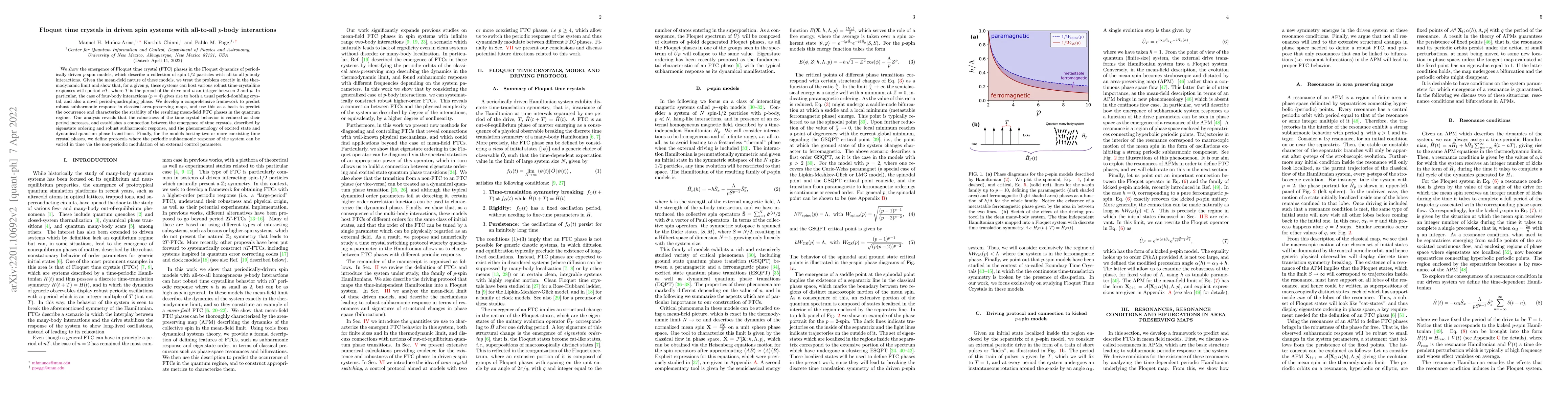 Thumbnail for Floquet time crystals in driven spin systems with all-to-all $p$-body
  interactions