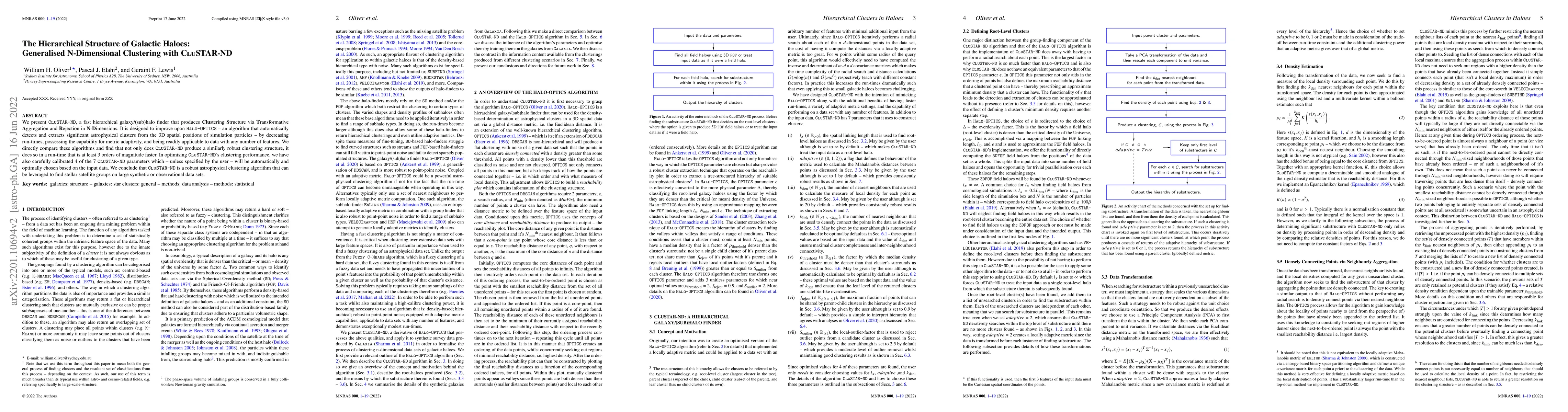 Thumbnail for The Hierarchical Structure of Galactic Haloes: Generalised N-Dimensional
  Clustering with CluSTAR-ND
