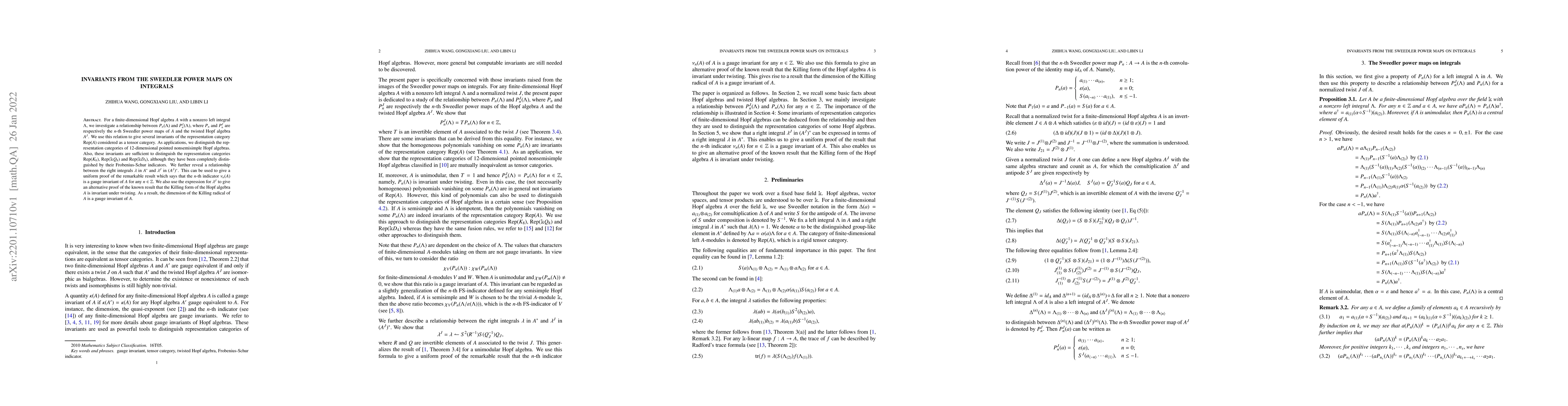 Thumbnail for Invariants from the Sweedler power maps on integrals