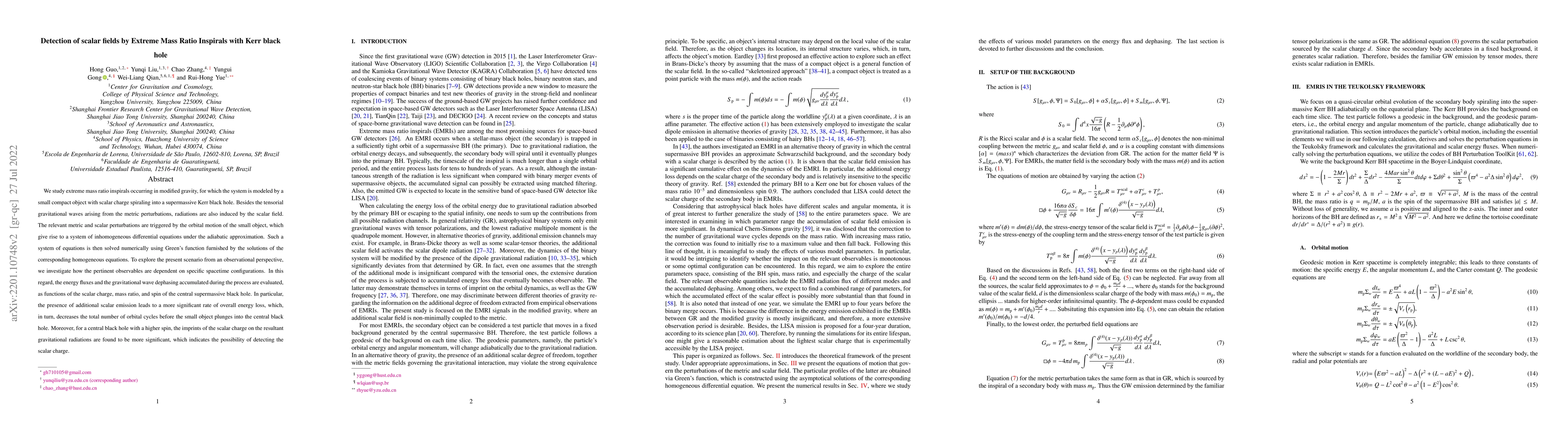 Thumbnail for Detection of scalar fields by Extreme Mass Ratio Inspirals with a Kerr
  black hole