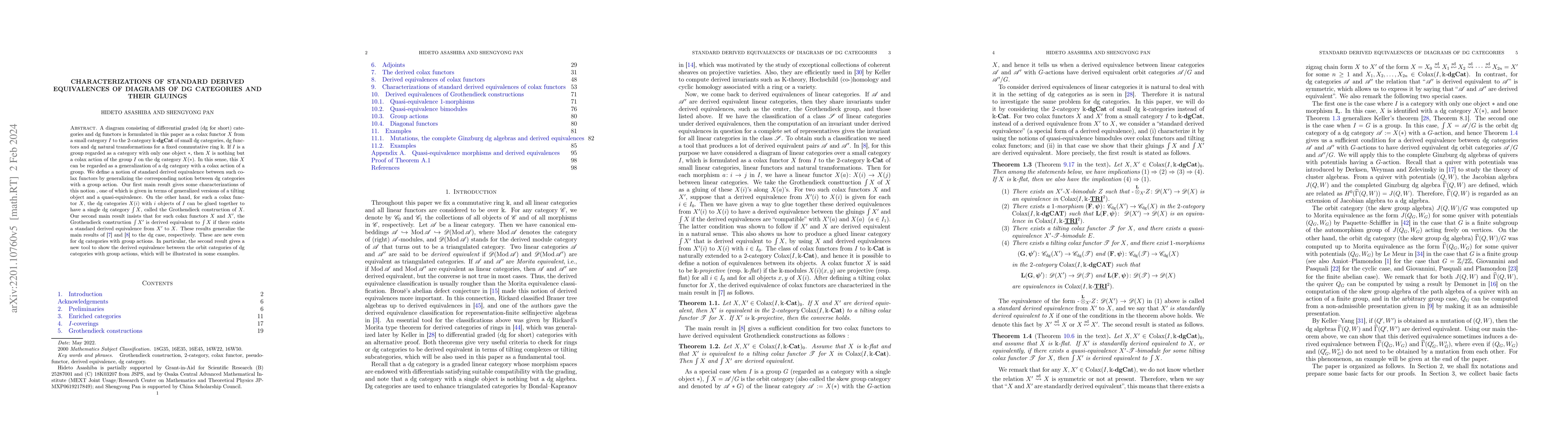 Thumbnail for Characterizations of standard derived equivalences of diagrams of dg
  categories and their gluings