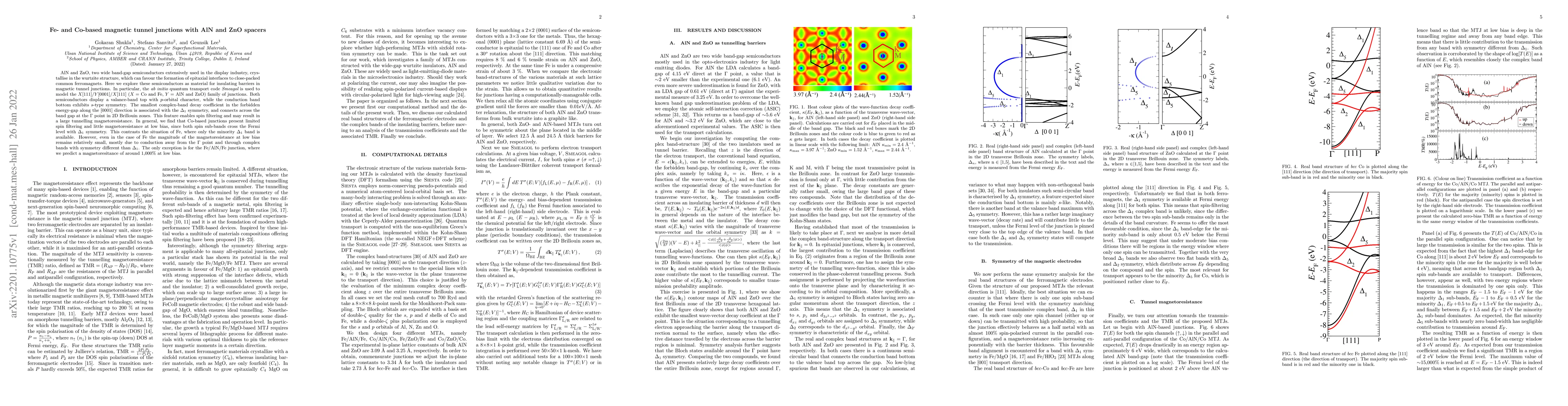 Thumbnail for Fe- and Co-based magnetic tunnel junctions with AlN and ZnO spacers